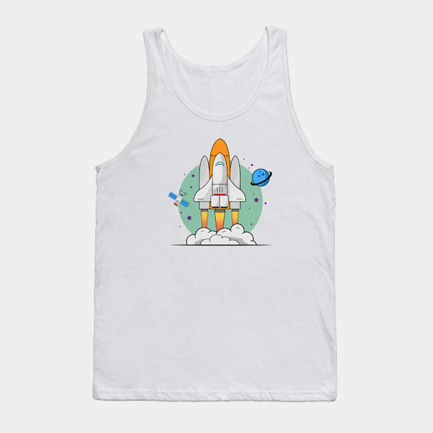 Shuttle Takeoff - Spaceship Tank Top by dewarafoni